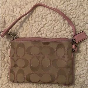 Pink coach wristlet